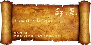 Szadai Rózsa névjegykártya