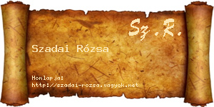 Szadai Rózsa névjegykártya